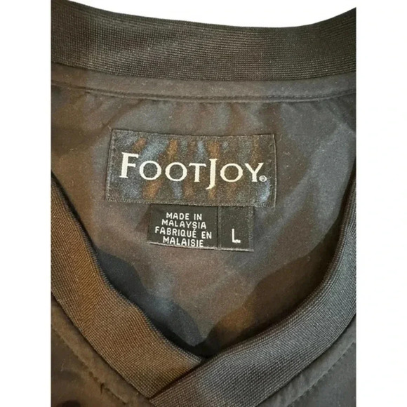 FootJoy Men's Black V Neck Short Sleeve Pullover Windbreaker Golf Jacket Size L - Picture 5 of 5